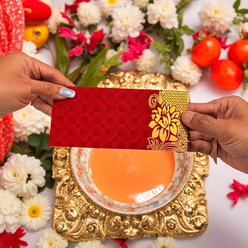 Moira Pack of 80 Paper Printed Envelopes Tuck Flap 18cm x 8cm for Wedding, Birthday Shagun/Gift/Sagan/Eidi/Milni - Image 4