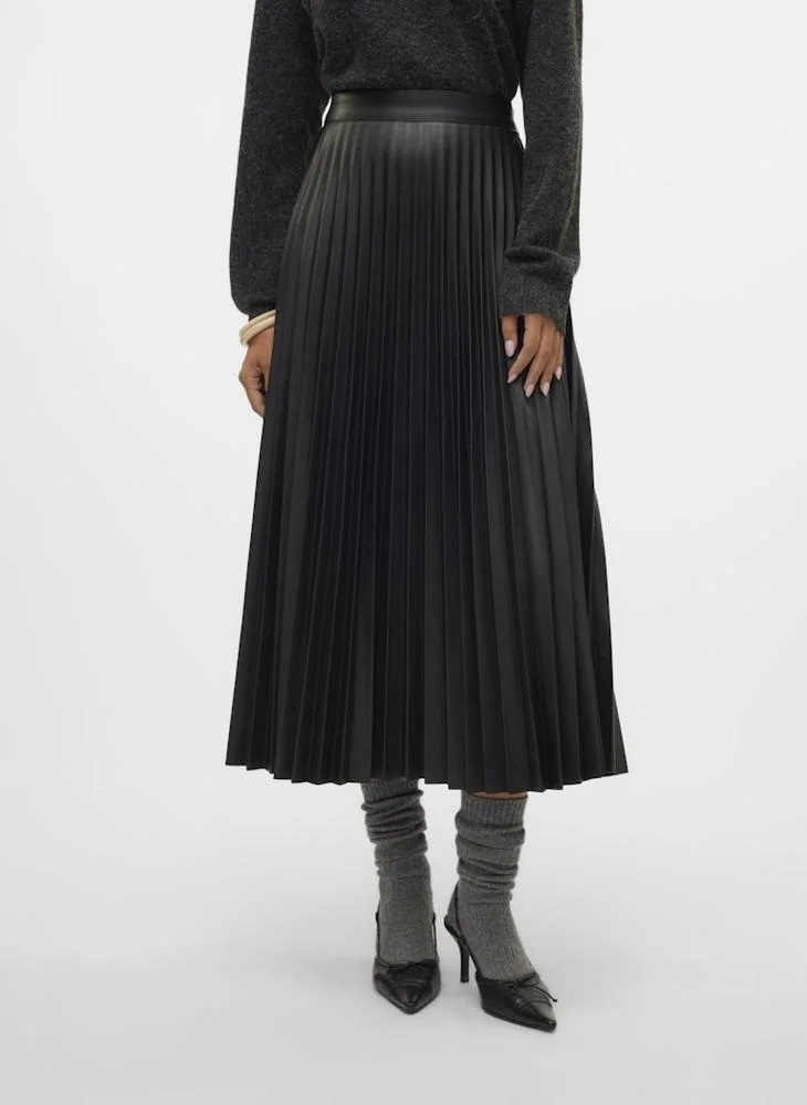 Vmbellaholly High Waist Skater Midi Skirt