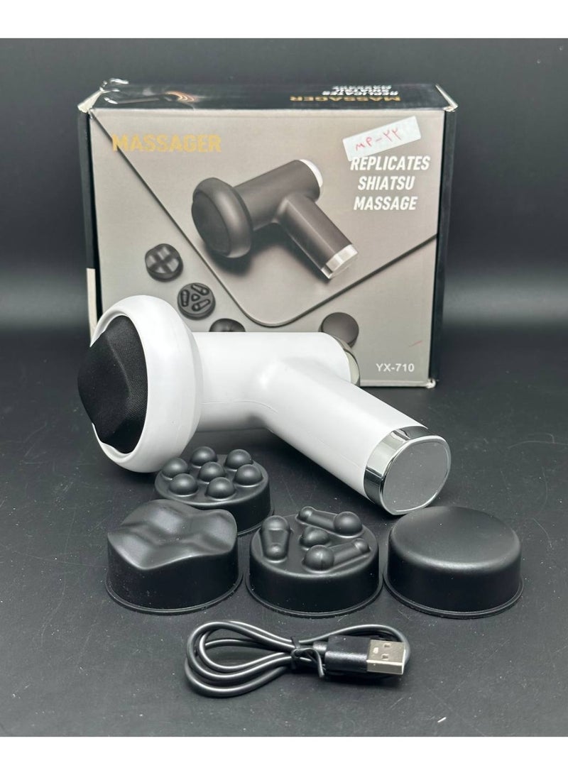 مسدس مساج 5×1 (XY-710) – جهاز تدليك عضلات احترافي متعدد الرؤوس