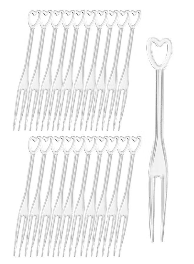 200 Pieces Disposable Plastic Fruit Forks for Family Party Birthday Party Wedding Dessert Cake Forks - Image 1