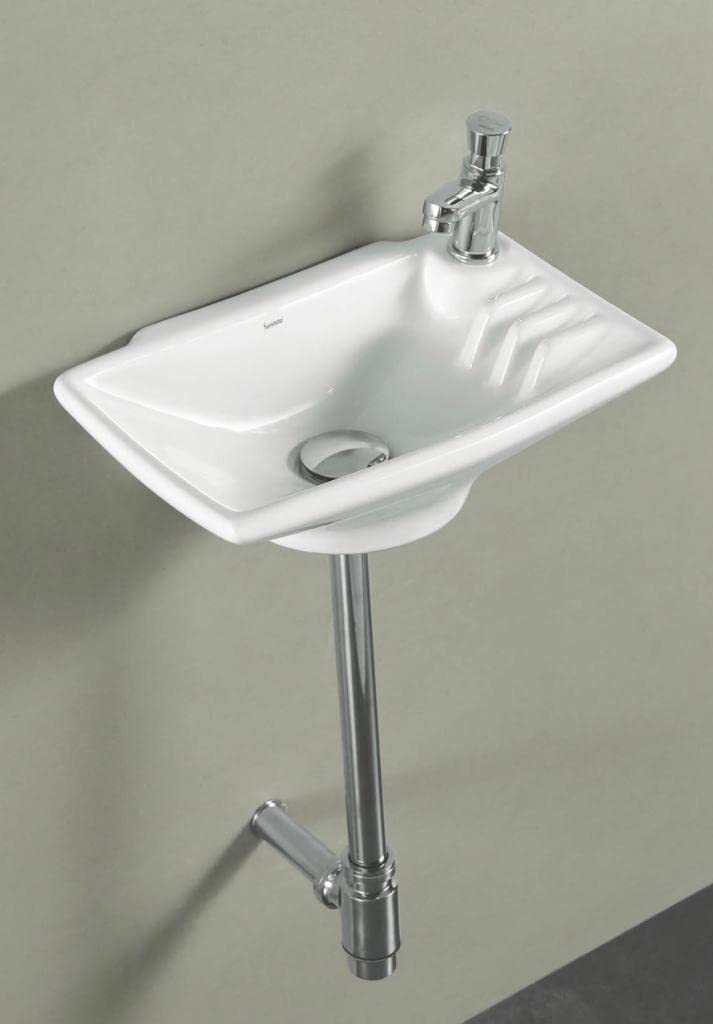 Nexa Bathware Ceramic Wall Hung Basin Luxurious Wash basin Table Top Bathroom Sink Wash Basin Super White Colour With Glossy Finishing 16 x 9 x 4 INCH - Image 1