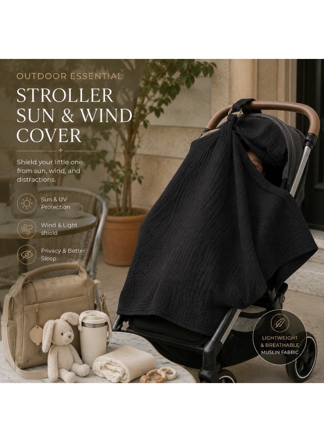 Ucanbe Double Layer Nursing Cover, Privacy Breastfeeding Cover, Multipurpose Baby Stroller Sunshade and Carrycot Cover - Image 5