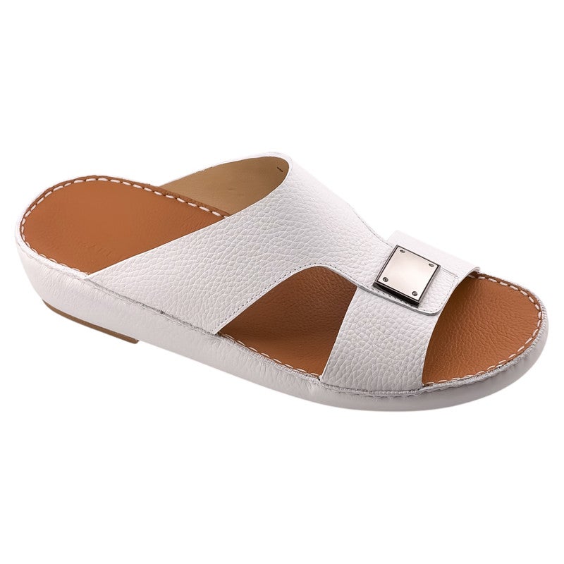 AET A E T Handmade Arabic Sandals For Men | Outdoor Mens Slippers | Everyday Flip Flops Open Toe | Arabic Genuine Milled Leather With Buckle| New Arabic Design | Tan Footbed | Comfortable & LightWeight - Image 1