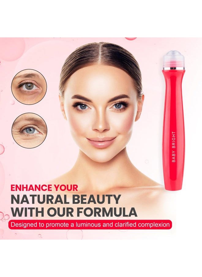 Baby Bright - Advanced Eye Roller Serum - Hydrating Eye Serum, Intensive Dark Circles Under Eye Treatment, Eye Puffiness Reducer, Under Eye Brightener for Radiant Skin - Tomato & Glutathione (15 ml) - Image 1