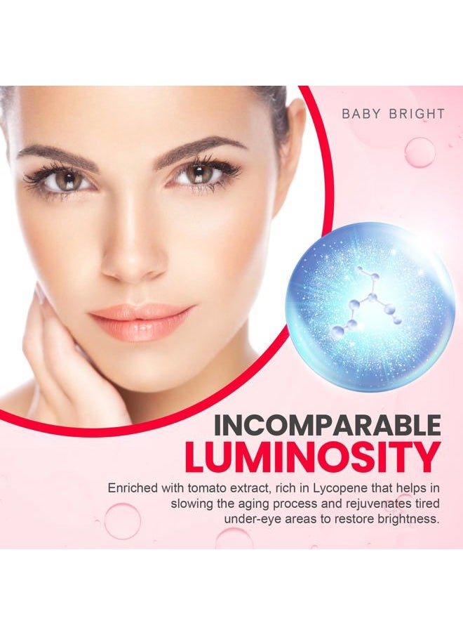 Baby Bright - Advanced Eye Roller Serum - Hydrating Eye Serum, Intensive Dark Circles Under Eye Treatment, Eye Puffiness Reducer, Under Eye Brightener for Radiant Skin - Tomato & Glutathione (15 ml) - Image 1