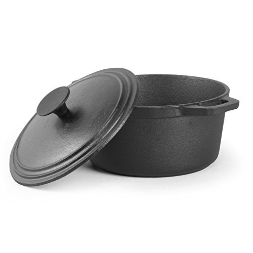 Commercial CHEF COMMERCIAL CHEF 34 Quart Cast Iron Dutch Oven with Dome Lid and Handles 