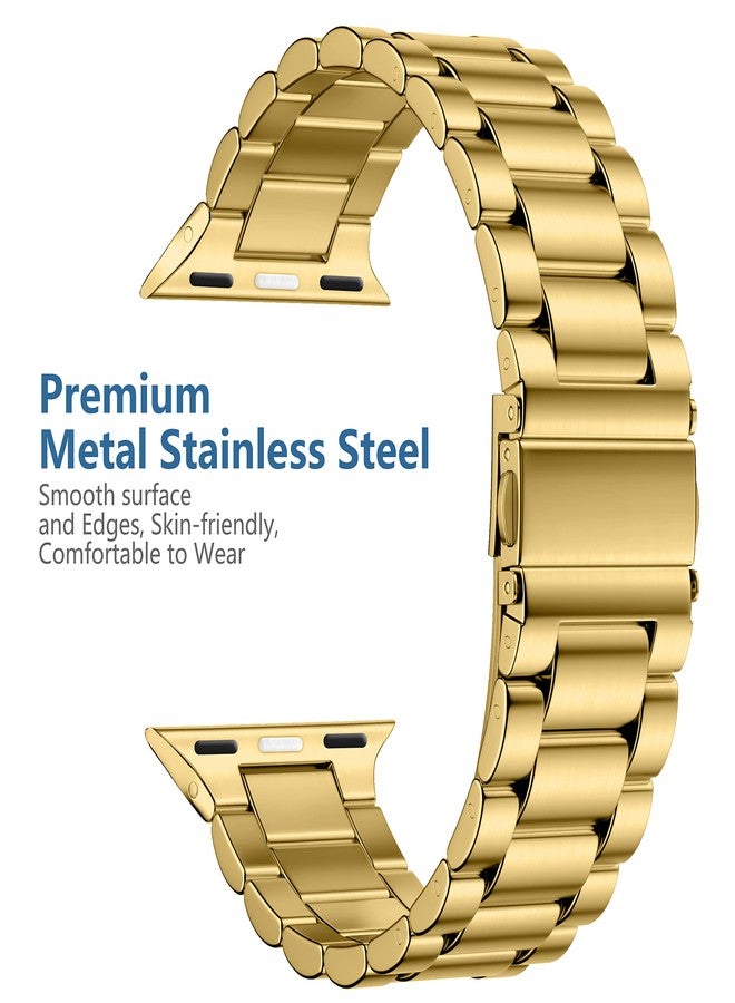 Lerobo Compatible with Apple Watch Band 40mm 41mm 38mm 44mm 42mm 45mm 49mm, Stainless Steel Metal Band for Apple with 2 Pack Screen Protective Case for Series 9 8 7 6 5 4 3-1 SE SE2 Ultra2 for Men - Image 2