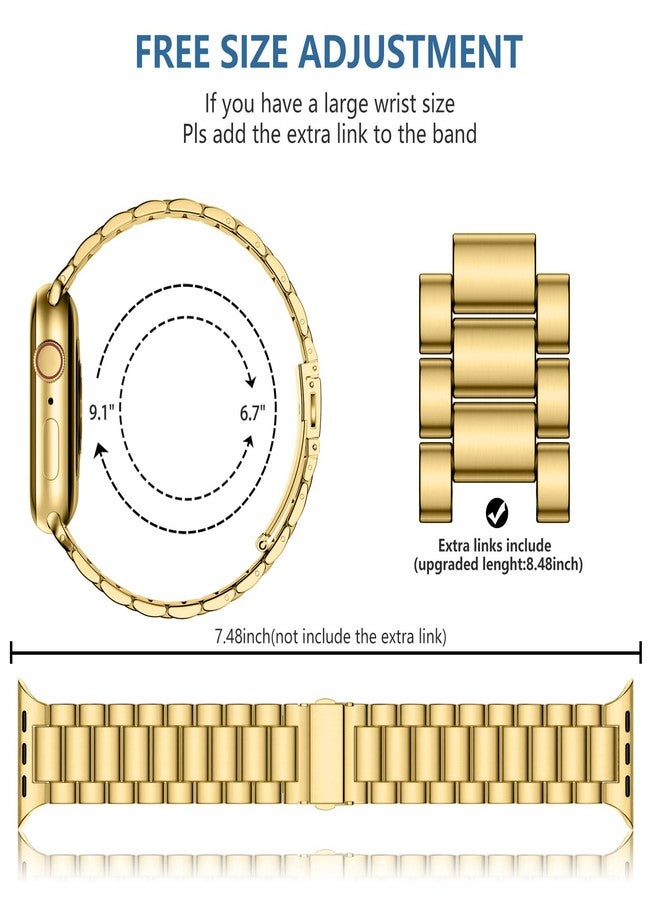 Lerobo Compatible with Apple Watch Band 40mm 41mm 38mm 44mm 42mm 45mm 49mm, Stainless Steel Metal Band for Apple with 2 Pack Screen Protective Case for Series 9 8 7 6 5 4 3-1 SE SE2 Ultra2 for Men - Image 4