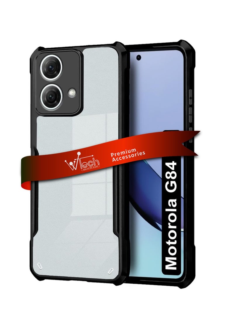 Wtech Hybrid TPU Silicone With Raised Armour Bumpers Slim Case Cover For Motorola Moto G84 5G 2023 Black - Image 1