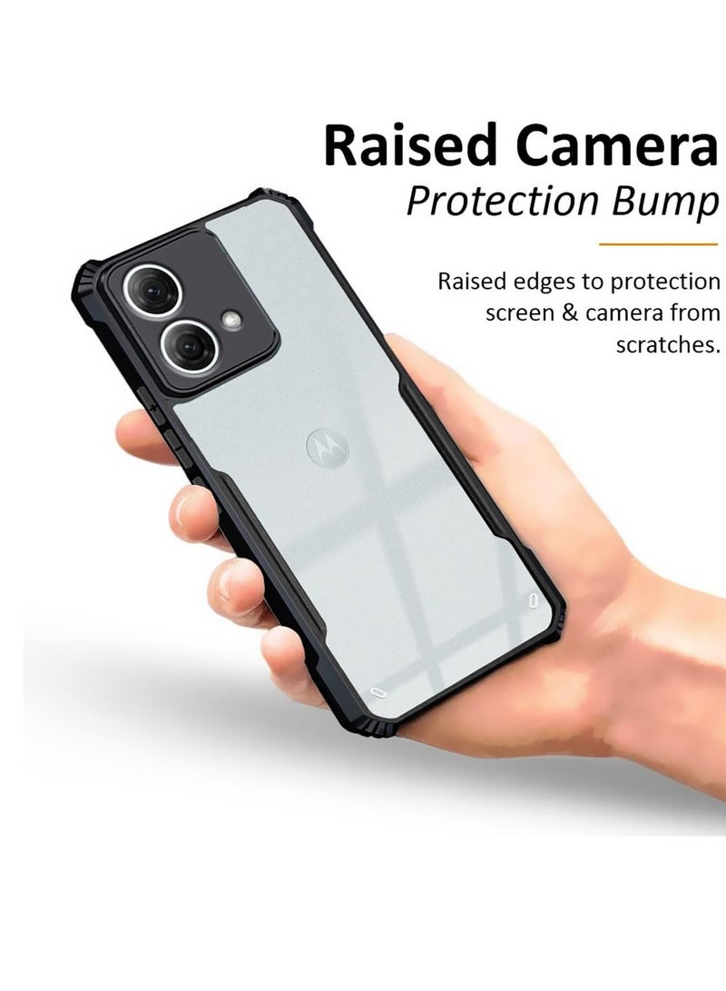 Wtech Hybrid TPU Silicone With Raised Armour Bumpers Slim Case Cover For Motorola Moto G84 5G 2023 Black - Image 4