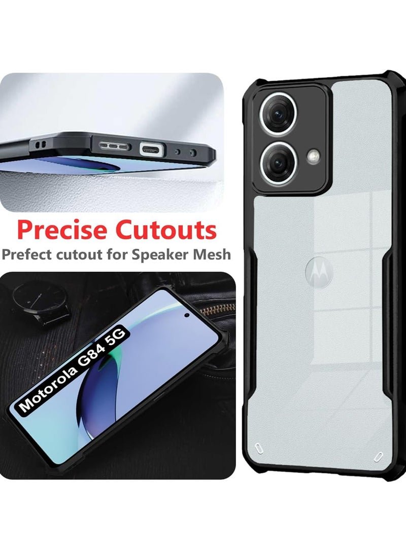 Wtech Hybrid TPU Silicone With Raised Armour Bumpers Slim Case Cover For Motorola Moto G84 5G 2023 Black - Image 5