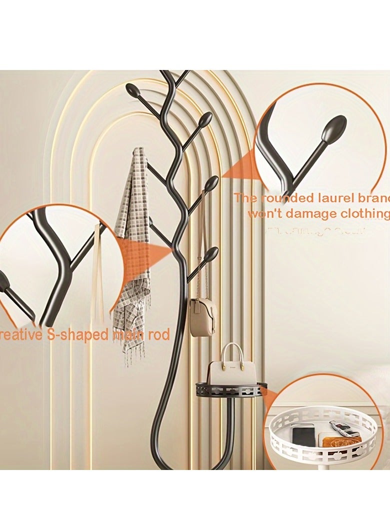 XiuWoo Storage Tray Coat Rack, Metal Coat Rack Stand, Clothes Drying Rack, Modern Freestanding Coat Rack with Natural Marble Base, Tree-Shaped Coat Rack, for Home, Entryway, Hallway, Office - Image 4