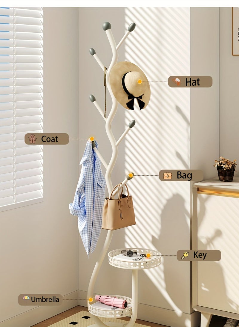 XiuWoo Storage Tray Coat Rack, Metal Coat Rack Stand, Clothes Drying Rack, Modern Freestanding Coat Rack with Natural Marble Base, Tree-Shaped Coat Rack, for Home, Entryway, Hallway, Office - Image 5