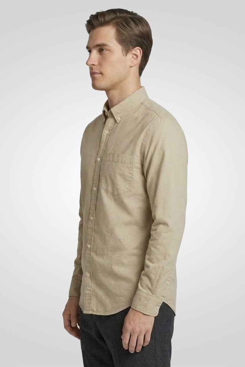 SELECTED Men Regular Fit Solid Long Sleeve Casual Shirt, Grey - Image 2