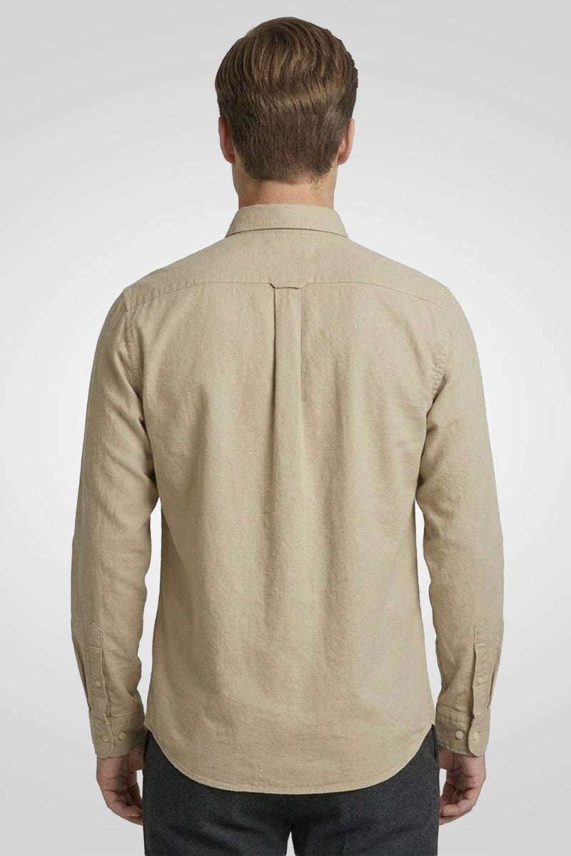 SELECTED Men Regular Fit Solid Long Sleeve Casual Shirt, Grey - Image 4