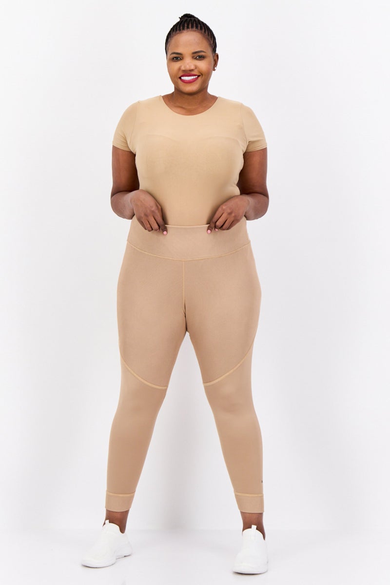 PUMA Women Tight Fit High Waist Training Leggings, Tan - Image 4