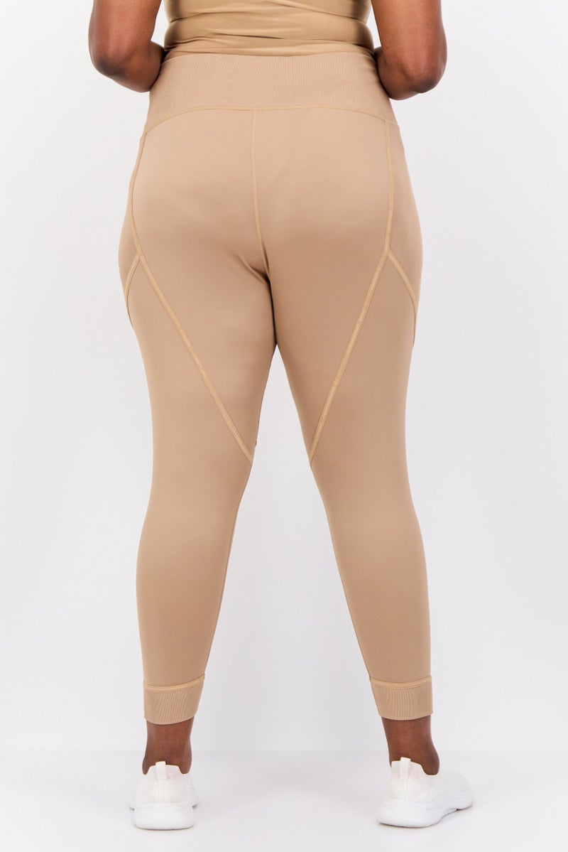 PUMA Women Tight Fit High Waist Training Leggings, Tan - Image 3