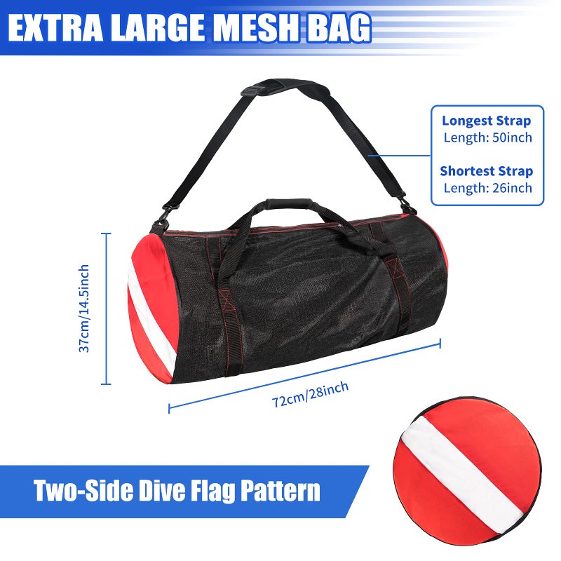 Dawitrly Sports Duffle Bag, Large Mesh Dive Beach Bags and Totes with Shoulder Strap for Scuba Diving and Snorkeling Gear & Equipment, Wet Swimming, Travel, and Gym Workout Red - Image 5