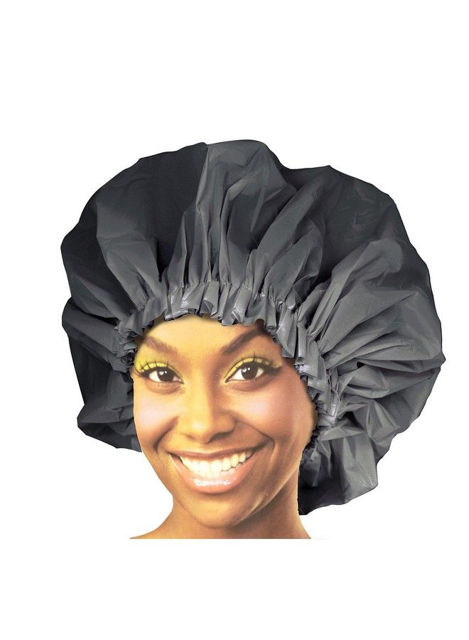 Donna Collection Donna Premium Collection Super Jumbo Shower Cap Black 22164 - Image 2