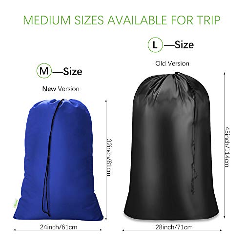 OTraki 2 Pack Laundry Bags 24x32 Inch Heavy Duty Laundry Basket Liners Medium Drawstring Wash bag Dirty Clothes Machine Washable Laundry Storage Bags for College Home Dorm, Blue - Image 2
