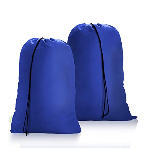 OTraki 2 Pack Laundry Bags 24x32 Inch Heavy Duty Laundry Basket Liners Medium Drawstring Wash bag Dirty Clothes Machine Washable Laundry Storage Bags for College Home Dorm, Blue - Image 1