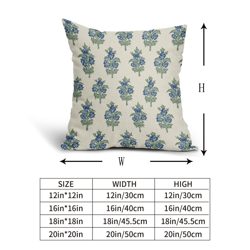 sorfbliss Sage Green Blue Floral Pillow Covers 18x18 Set of 2 Spring Flower Leaves Print Decorative Throw Pillow Cases Outdoor Farmhouse Decoration for Sofa Couch Bed - Image 5