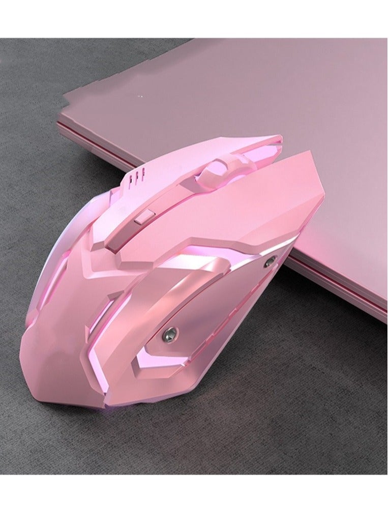 EBMINI Pink Mechanical Esports Game Wireless Mouse - Image 1
