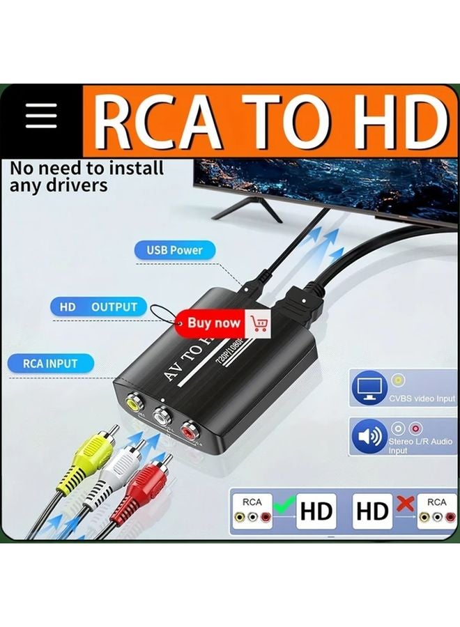 RCA To HD AV Converter USB Powered Video Signal Upgrade Device Model TO HD - Image 2