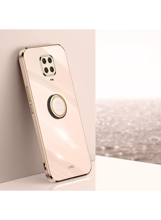 The Bros Case For Xiaomi Redmi Note 9S Straight Edge 6D Electroplate TPU Phone Case with Ring Holder