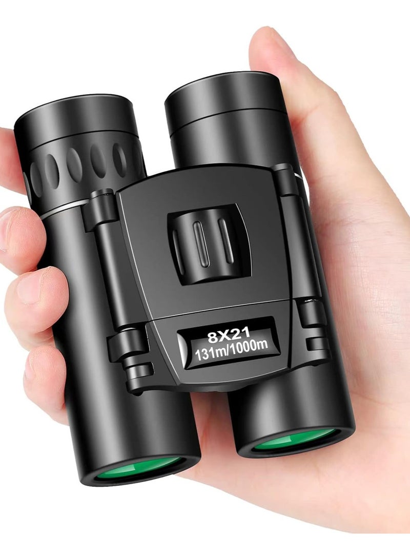 8X21 Mini Pocket Binoculars Compact, Small Clear View Binoculars for Adults, Easy Focus Lightweight Portable Binoculars for Bird Watching Theater Opera Travel - Image 1