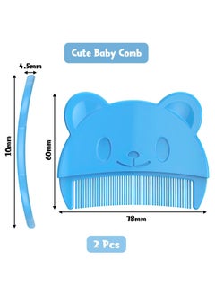 joybuy 3 Pcs Baby Comb Baby Cradle Cap Comb Baby Hair Brush Toddler Comb Toddler Hair Brush Newborn Baby Bath Essentials (Blue)  - Image 2