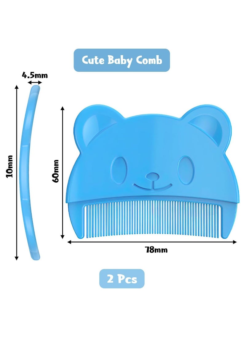 joybuy 3 Pcs Baby Comb Baby Cradle Cap Comb Baby Hair Brush Toddler Comb Toddler Hair Brush Newborn Baby Bath Essentials (Blue)  - Image 2