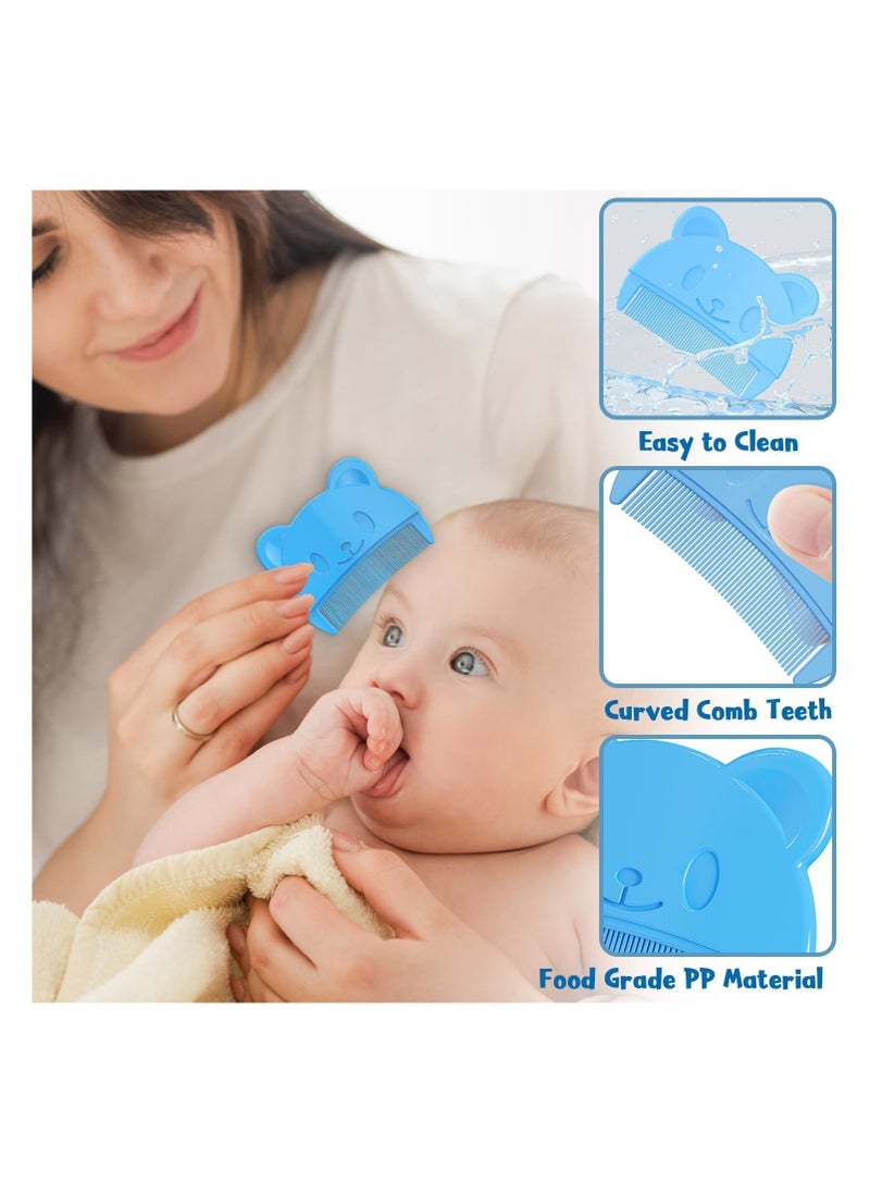joybuy 3 Pcs Baby Comb Baby Cradle Cap Comb Baby Hair Brush Toddler Comb Toddler Hair Brush Newborn Baby Bath Essentials (Blue)  - Image 3