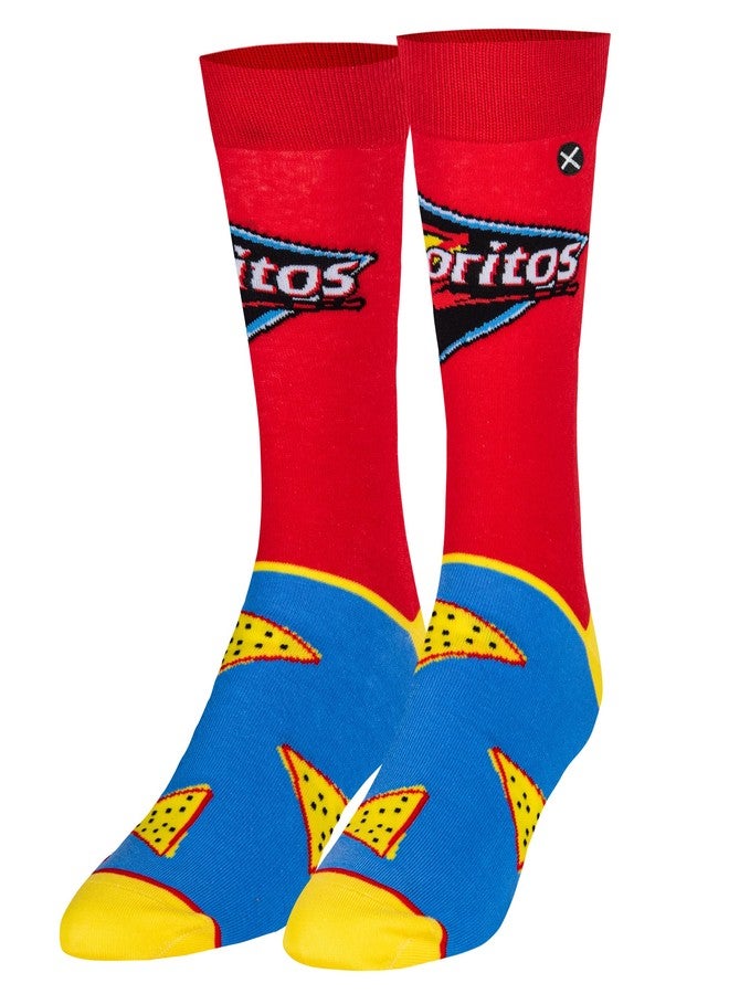 Odd Sox, Doritos Nacho Cheese Snack, Crew Socks for Men & Women, Large - Image 1