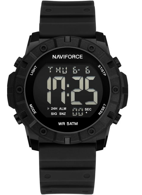 Fumed Silica Strap Multifunctional Digital LCD Wrist Watch For Men NF7110 B/B/B