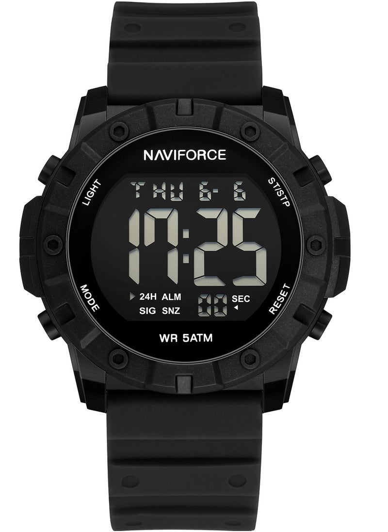 NAVIFORCE Fumed Silica Strap Multifunctional Digital LCD Wrist Watch For Men NF7110 B/B/B  - Image 1