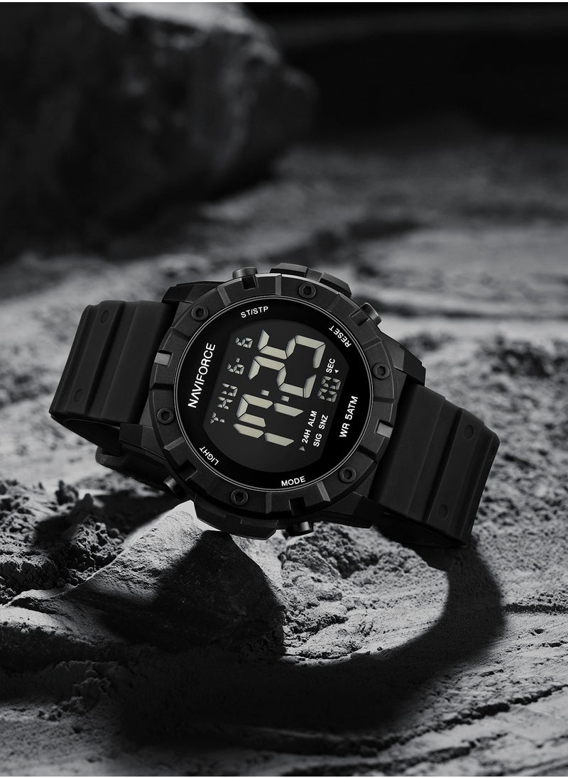 NAVIFORCE - Fumed Silica Strap Multifunctional Digital LCD Wrist Watch For Men NF7110 B/B/B - Image 1