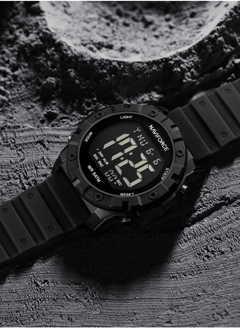 NAVIFORCE - Fumed Silica Strap Multifunctional Digital LCD Wrist Watch For Men NF7110 B/B/B - Image 1