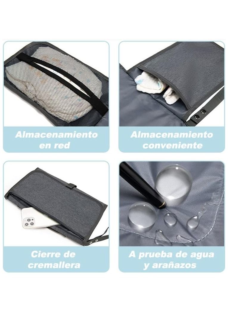 Gonice Diaper changer, portable waterproof changer, lightweight, raincoat with integrated pad, diaper changer, reusable and washable  - Image 2