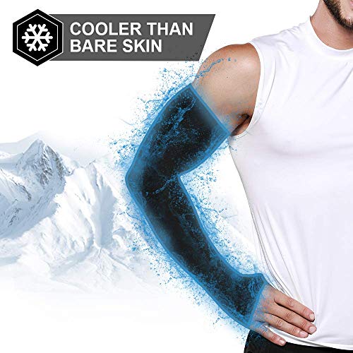 SEFLICA UV Sun Protection Cooling UPF 50 Compression Arm Sleeve for Men and Women With Thumb Hole , Arm Sleeves for Boys and Girls , For Tattoo Cover Up and Sports, 1 Pair - Black - Image 4