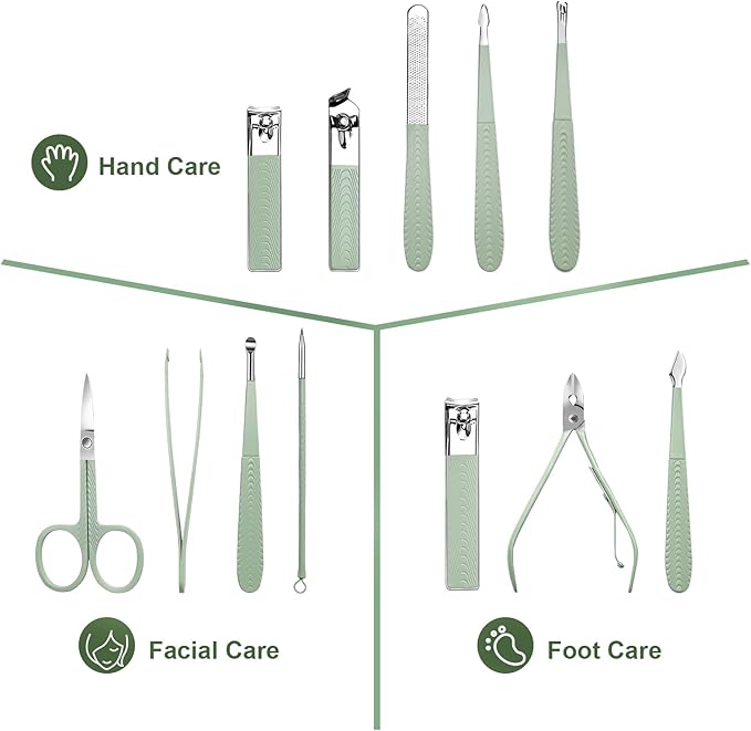 DUAIU Manicure Set12pcs Nail Clippers Set Professional Nail Kit Stainless Steel Nail Care Tools Pedicure Kit Manicure Set with PU Leather Bag Gift for Men Women - Image 2