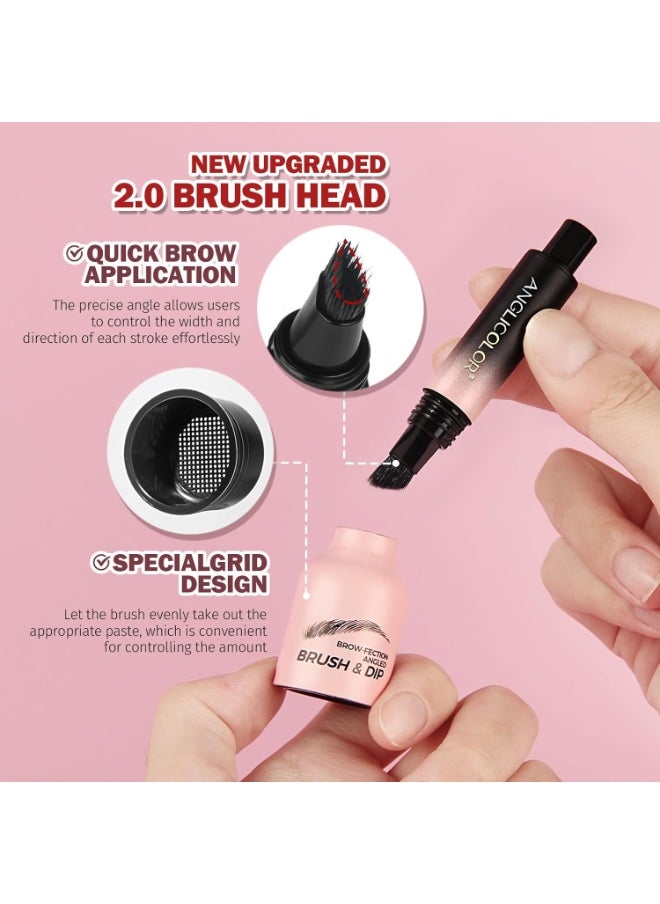 Anglicolor Upgraded Liquid Microblading Eyebrow Pen,Teardrop Angled Micro Eyebrow Brush To Microblading Eyebrow,Hair-Like Strokes,Natural Easy To Color Long Lasting Quick Drying (#02Taupe)  - Image 2