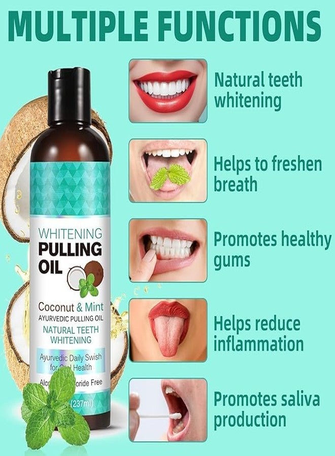 ZCPMFKC Coconut Oil Pulling for Fresh Breath and Oral Hygiene - Ayurvedic Expert Formulated | Supports Healthy Gums | Natural Teeth Whitening - Includes Tongue Scraper and Measuring Cup - 8 fl. oz - Image 2