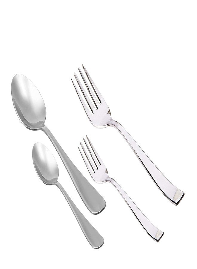 BLeaf Stainless Steel-Spoon, Dessert Spoon, Fork, Dessert Fork Set (Pack of 24) - Image 2