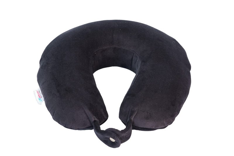 UVsport Velvet Memory Foam Premium Travel Pillow for All Cars Black Set of 1