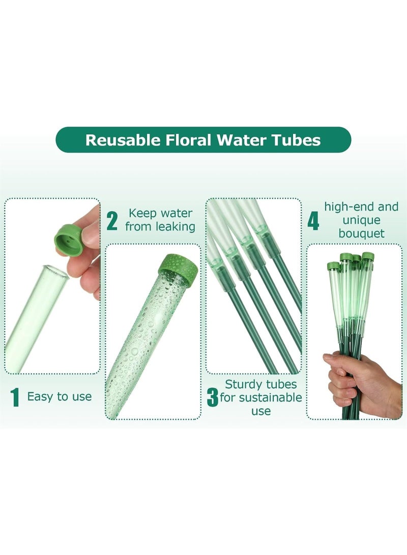 Generic Floral Water Tubes for Flower Arrangements,Green Floral Tubes Water Tubes for Flowers Plastic Flower Tubes for Fresh Flowers with Rubber Cap for Flower Stem Arrangements Supplies, Fres  - Image 4