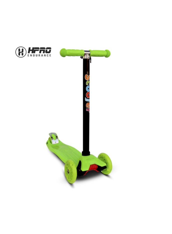 H PRO Pro Adjustable 3 Wheel Scooter | Unisex Skateboard Scooter For Kids-Green - Image 4