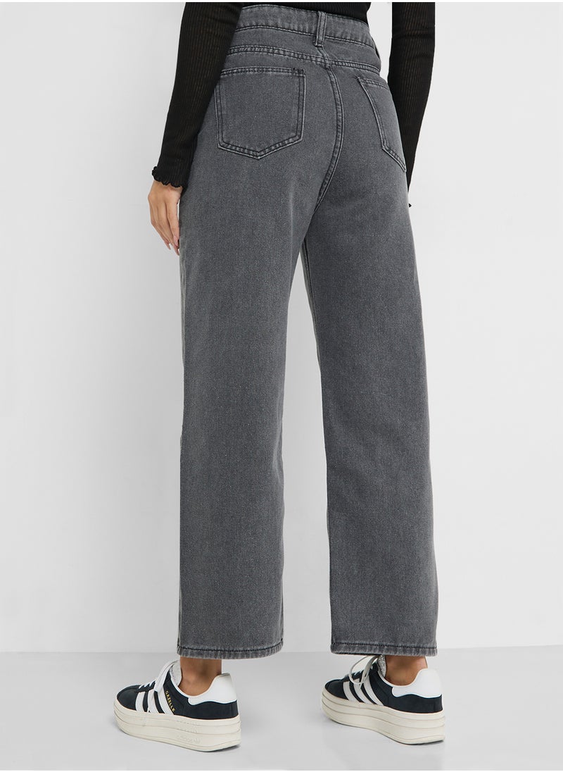 Ginger High Rise Straight Fit Vintage Jeans  - Image 3