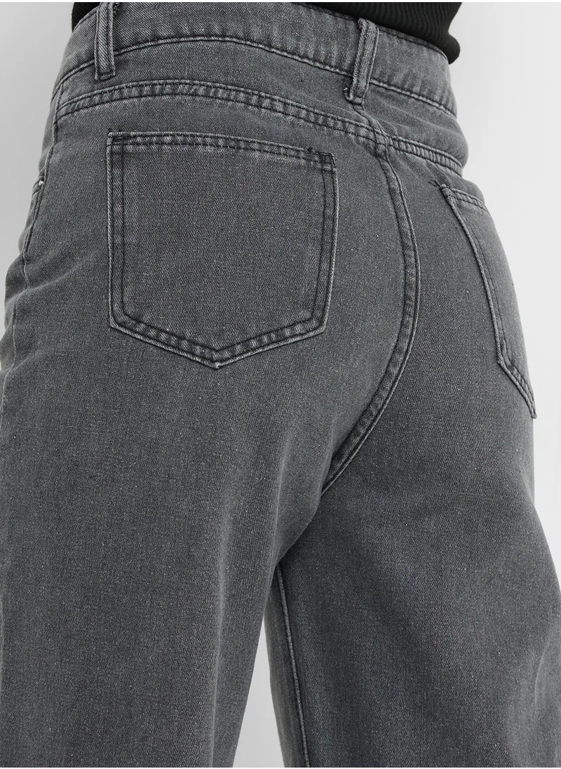 جينجر High Rise Straight Fit Vintage Jeans
