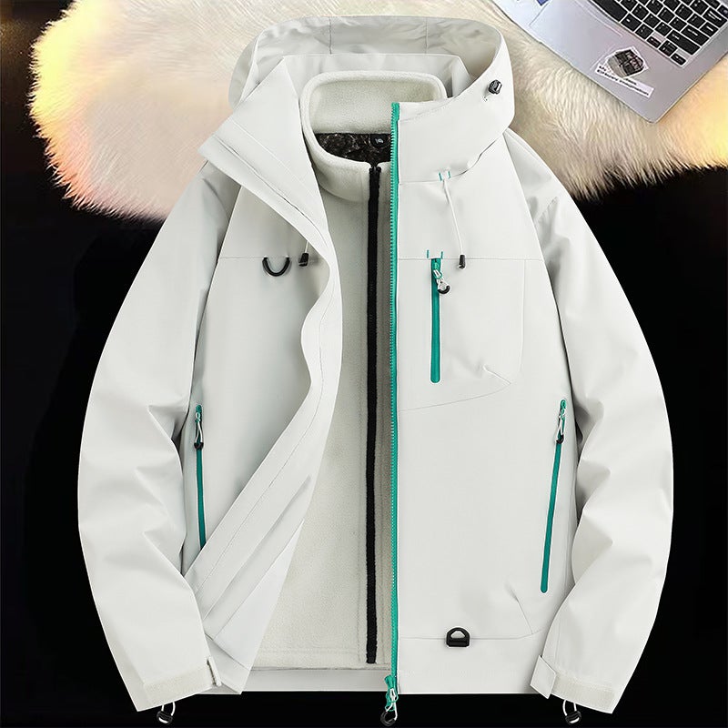 Unisex 3-in-1 Waterproof Windproof Hiking Jacket